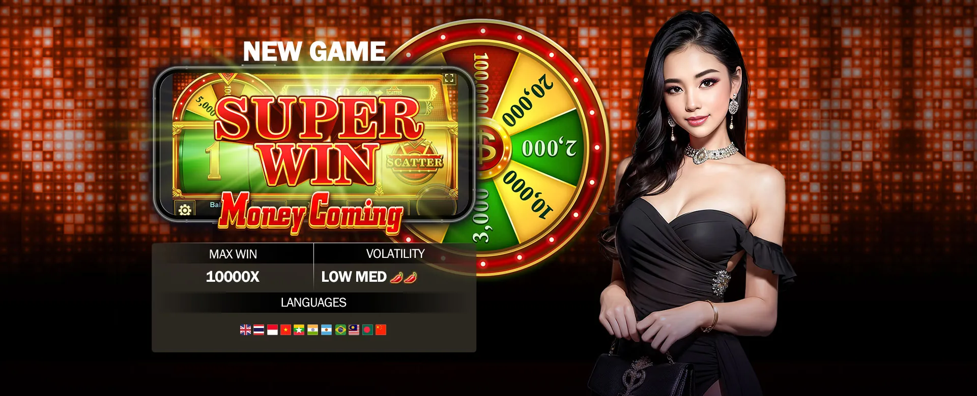 Mobile phone displaying 774pub app login screen with vibrant casino game elements